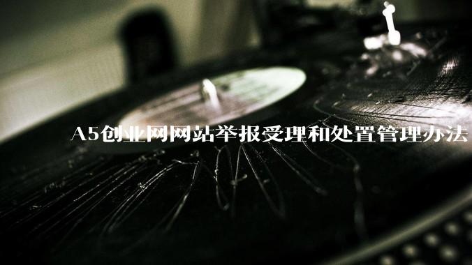 A5创业网网站举报受理和处置管理办法 - *